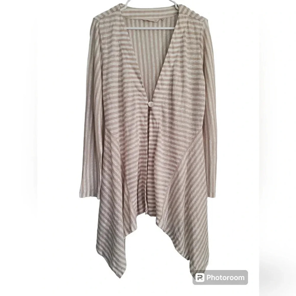 SOFT SURROUNDINGS STRIPED CARDIGAN, SIZE MEDIUM - Picture 1 of 6